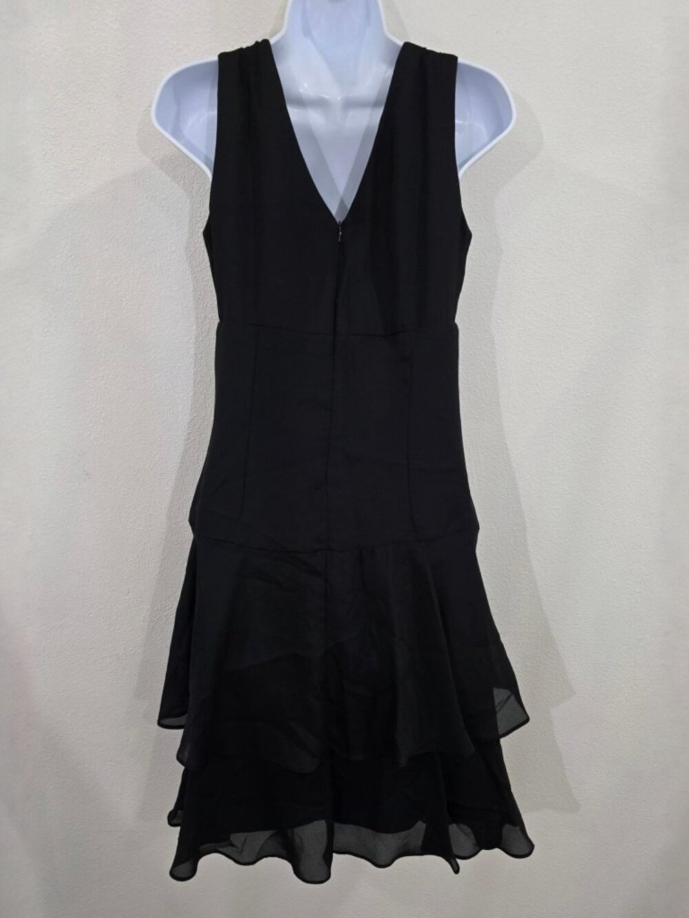 Rabbit Rabbit Rabbit ✦ Sleeveless V-Neck Chiffon Dress ✦ Floral Accent Black 4 - Picture 3 of 12